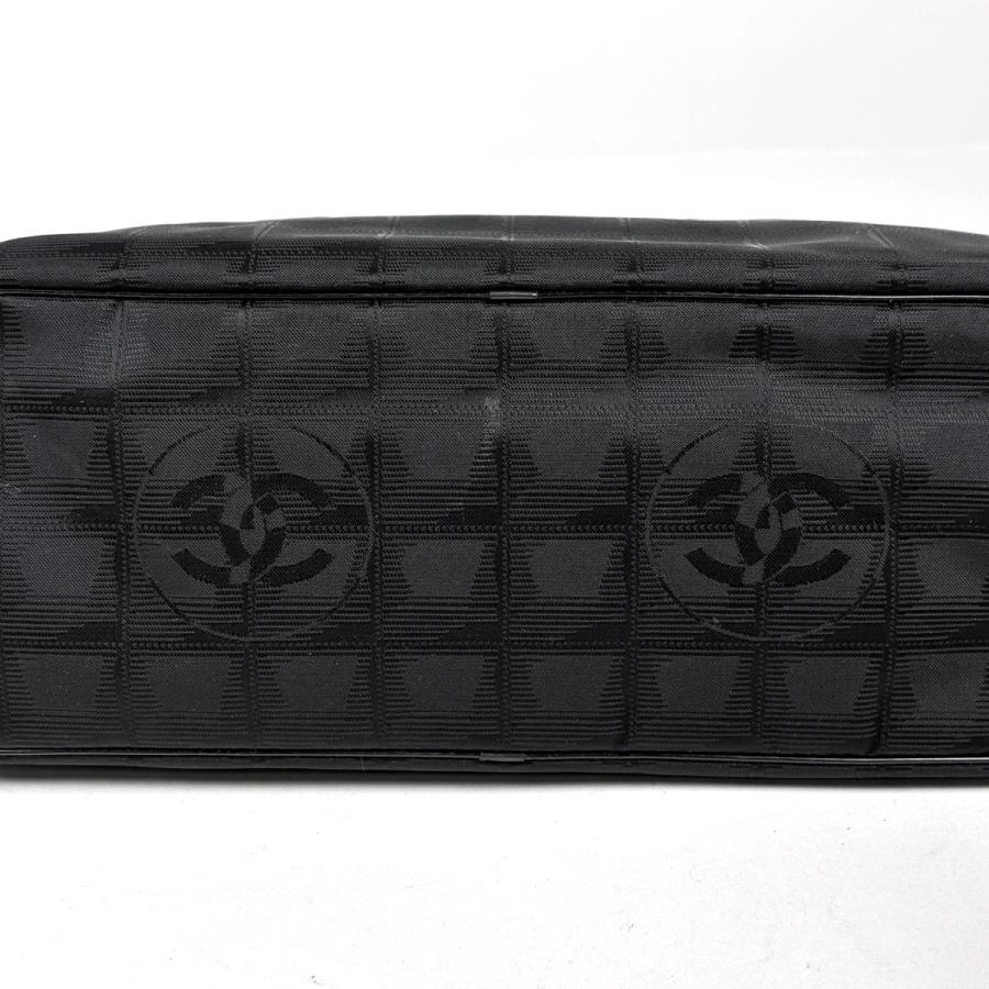 シャネル CHANEL ニュートラベルライン ハンドバッグ ミニボストン ココマーク ハンドバッグ ナイロンジャガード ブラック A15828 レディース 中古