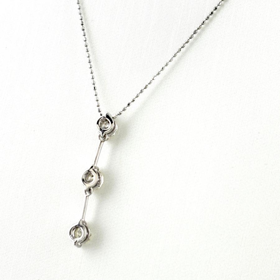 メレダイヤ デザインネックレス プラチナ ペンダント ネックレス Pt900 Pt850 ダイヤモンド レディース 中古_2
