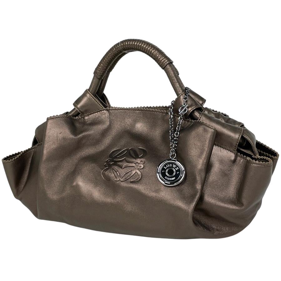 LOEWE アナグラム ナッパアイレ ラムレザー ハンドバッグ　ブロンズ LOEWE（ロエベ） ナッパアイレ アナグラム ハンドバッグ レザー