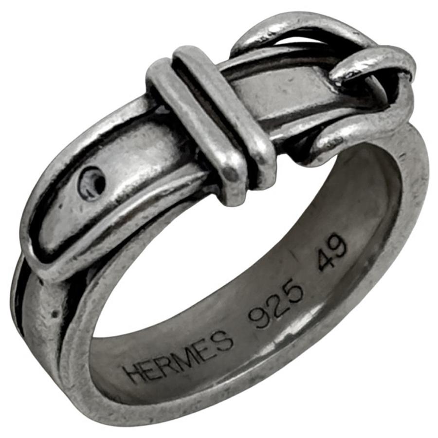 HERMES エルメス　サンチュール ベルトデザインリング シルバー925 52 HERMES（エルメス） サンチュール リング 指輪 ベルトモチーフ リング