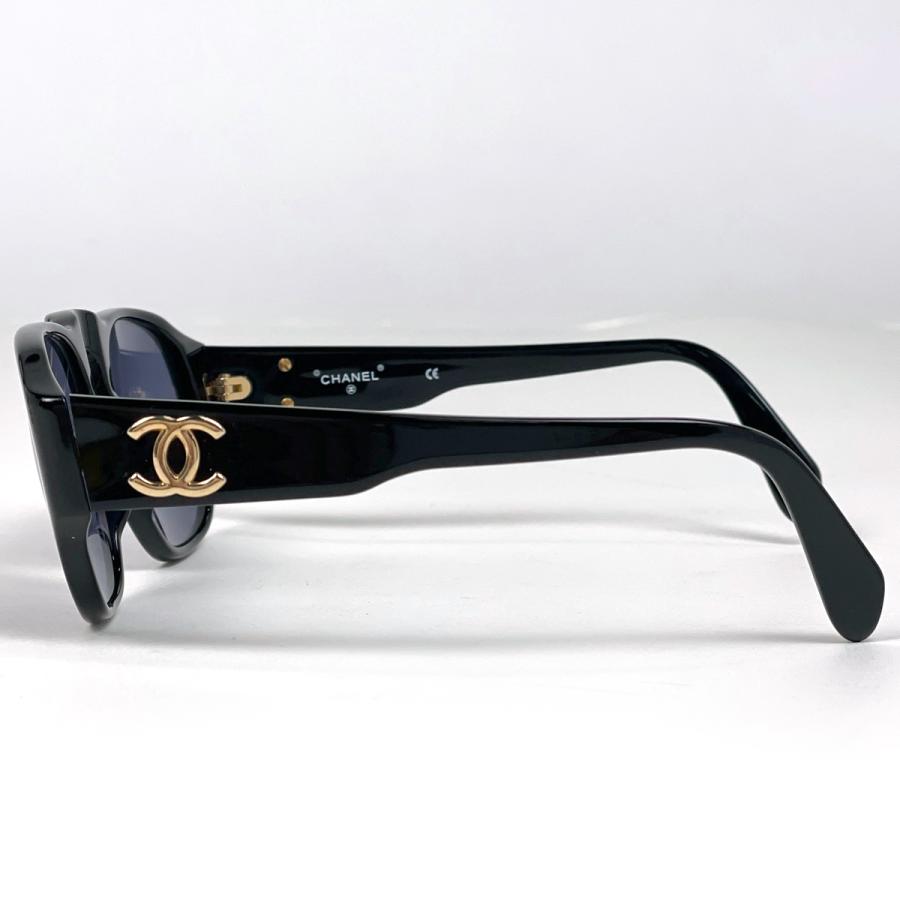 CHANEL シャネル サングラス ココマーク 01452 ブラック クリアブルー プラスチック レディース【本物保証】 CHANEL - CHANEL シャネル サングラス ココマーク 01452 ブラック