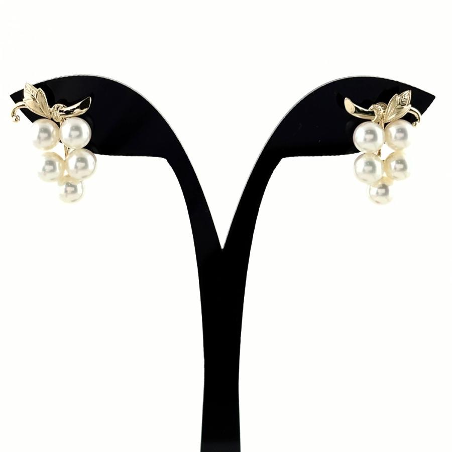 MIKIMOTO（ミキモト） パール デザインイヤリング K14 YG イエロー 
