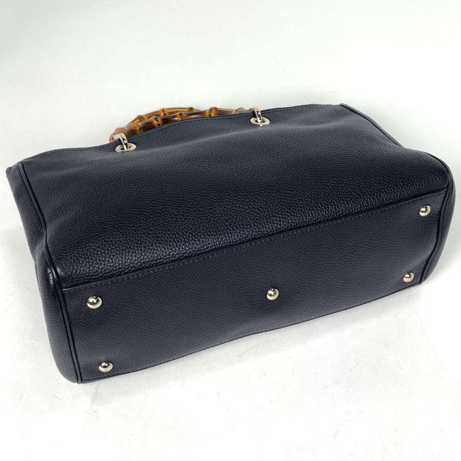 GUCCI グッチ バンブーショッパー ミディアム トートバッグ ハンドバッグ 2WAY ショルダーバッグ レザー ブラック 黒 ゴールド金具 323660 GUCCI（グッチ） バンブーショッパー ミディアム トート 2WAY