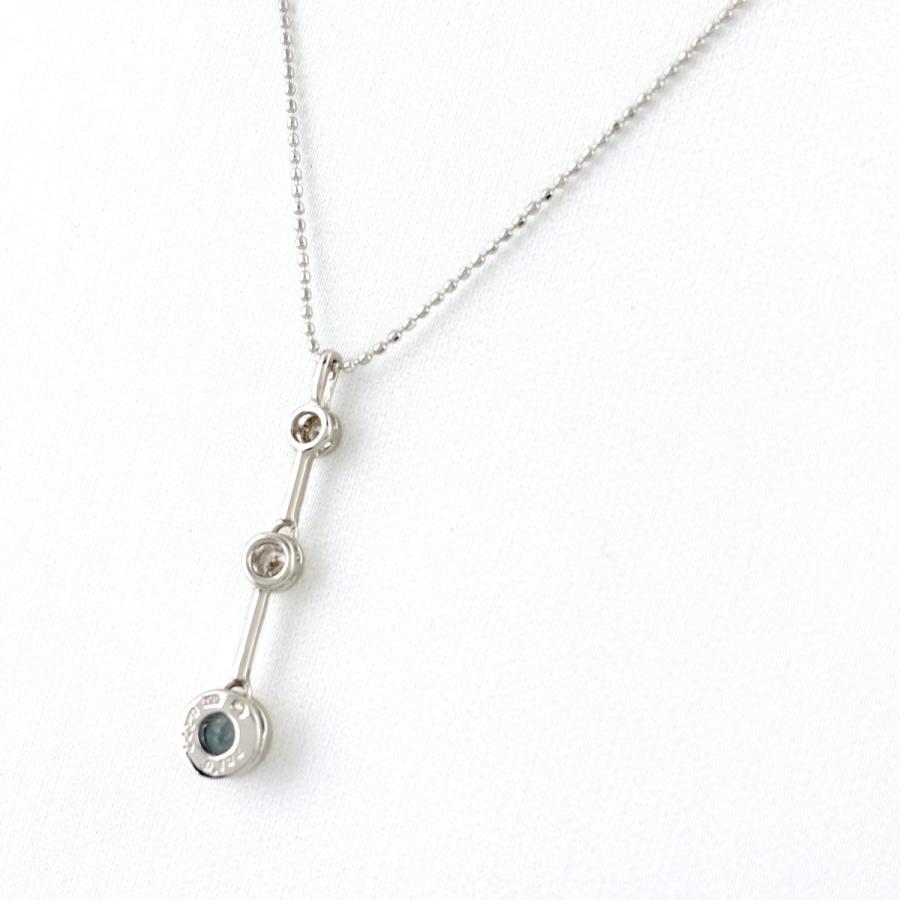 アクアマリン デザインネックレス WG ホワイトゴールド ペンダント ネックレス K18 WG アクアマリン レディース 中古