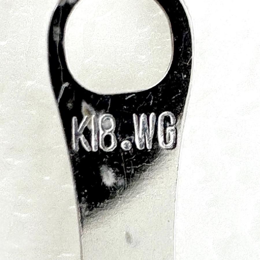 アクアマリン デザインネックレス WG ホワイトゴールド ペンダント ネックレス K18 WG アクアマリン レディース 中古