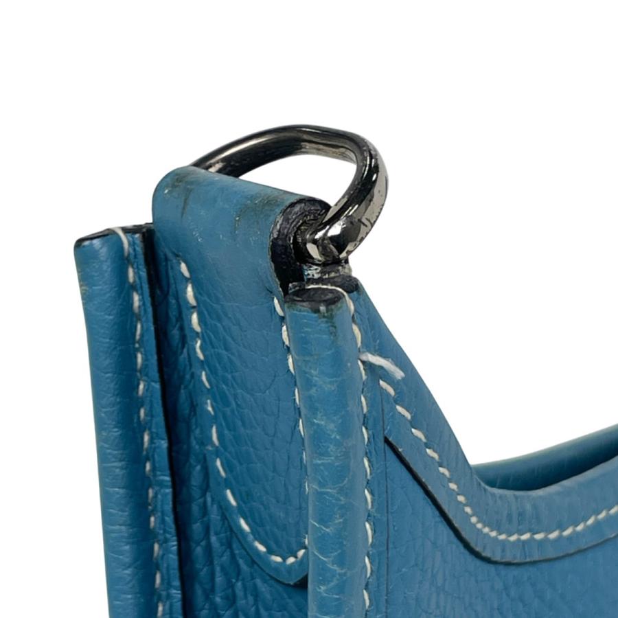 エルメス HERMES エブリン1 Ｈロゴ PM ショルダーバッグ トリヨンクレマンス ブルージーン I レディース 中古_8