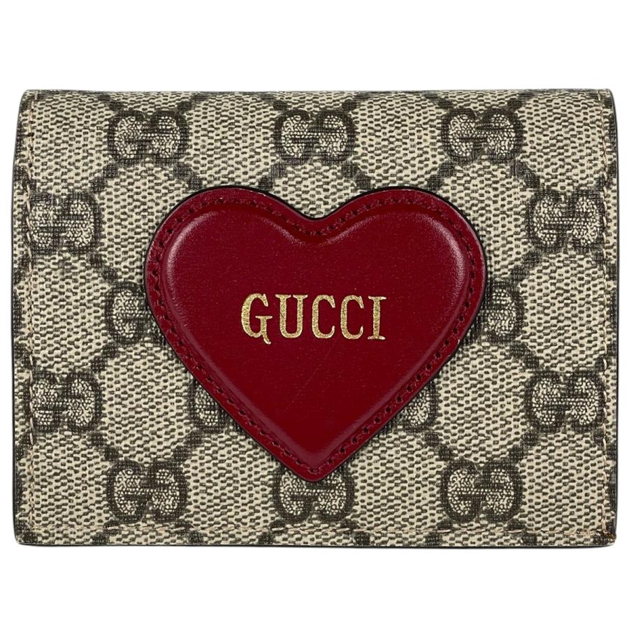 GUCCI（グッチ） GUCCI GG柄 二つ折り財布 GGスプリーム ハート