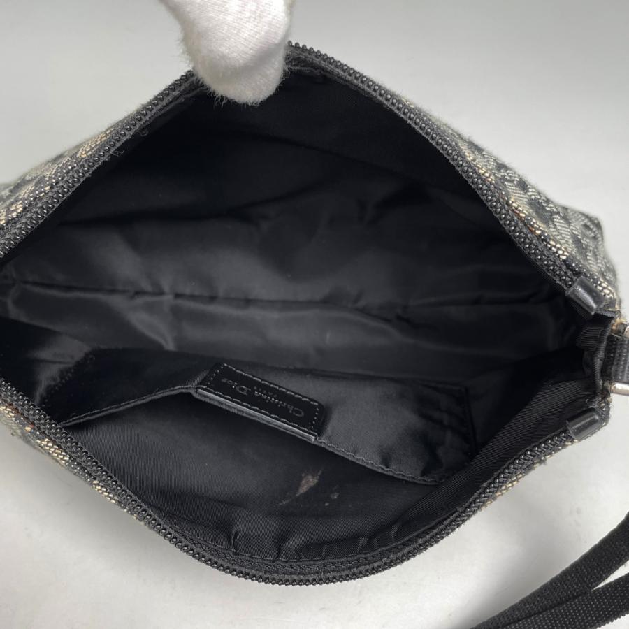 本物 クリスチャン ディオール Christian Dior トロッター ショルダーバッグ ハンドバッグ キャンバス ブラック Trotter バッグ 中古・ クリスチャンディオール トロッター ショルダーバッグ キャンバス