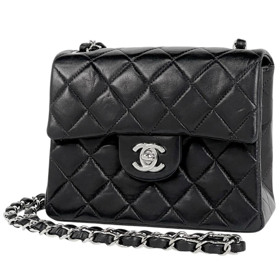 美品 シャネル CHANEL ミニ マトラッセ チェーン ショルダー バッグ ラムスキン ブラック A01115 ゴールド 金具 ヴィンテージ 90305748 CHANEL - シャネル CHANEL ミニ マトラッセ チェーン ショルダー