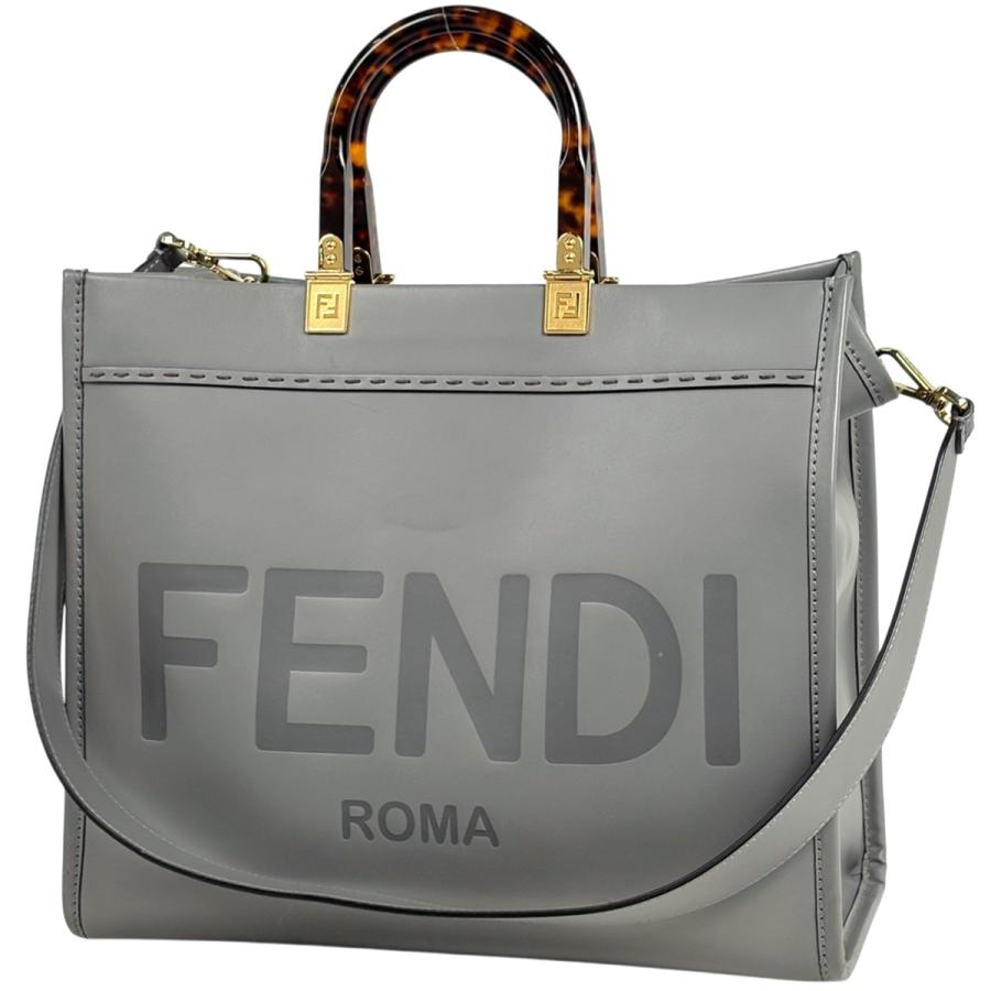 未使用　希少FENDI フェンディ サンシャイン　シルバー　トート　銀 FENDI（フェンディ） サンシャイン ミディアム ショッパーバッグ 2WAY