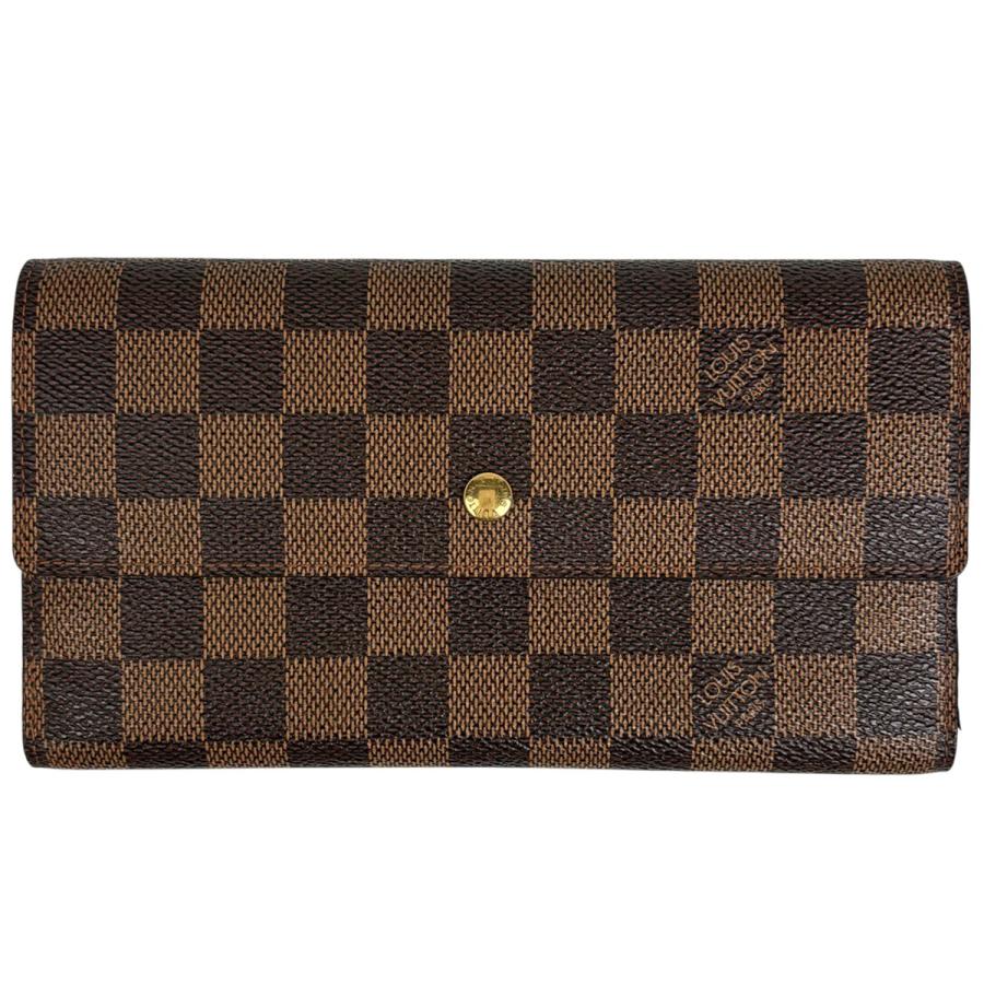 ルイ・ヴィトン LOUIS VUITTON ポルトフォイユ インターナショナル 三つ折り長財布 財布 レザー PVC ダミエ レディース ブラウン系 N61217 【中古】 LOUIS VUITTON（ルイ・ヴィトン） ポルトフォイユ インターナショナル