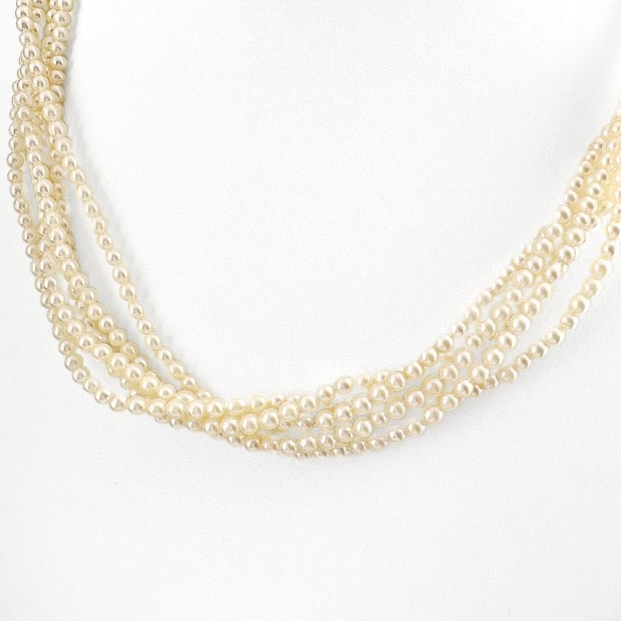 タサキ TASAKI パール デザインネックレス シルバー 真珠 5連 