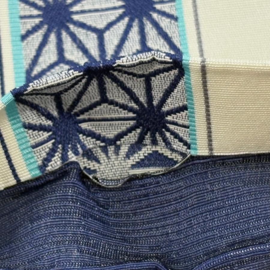 半幅帯 優品 麻の葉 縞 クリーム 化繊 中古 : リユースセレクト