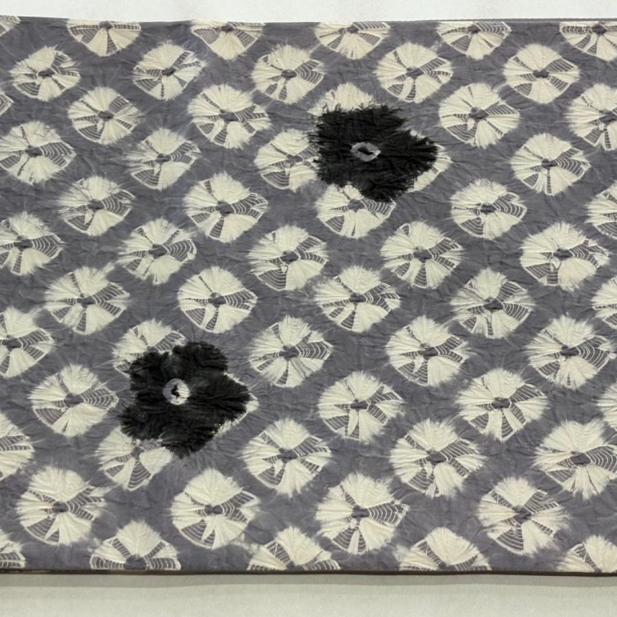 美品 袋帯 秀品 梅 幾何学模様 絞り 灰紫 六通 正絹 中古 : リユース