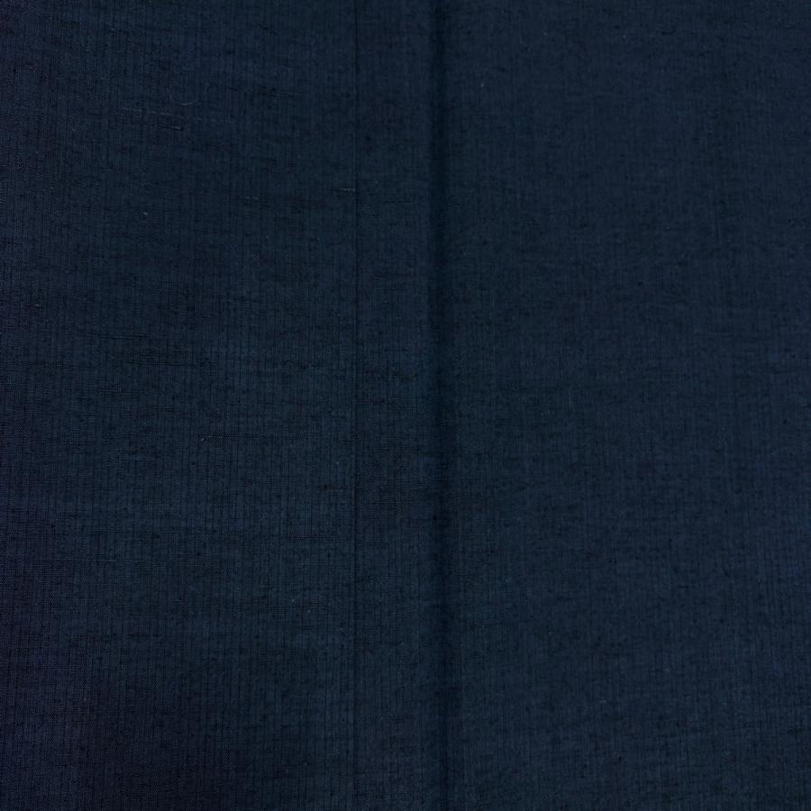 美品 男着物 身丈145.5cm 裄丈69cm M 袷 紬 縦縞 紺色 正絹 秀品 中古