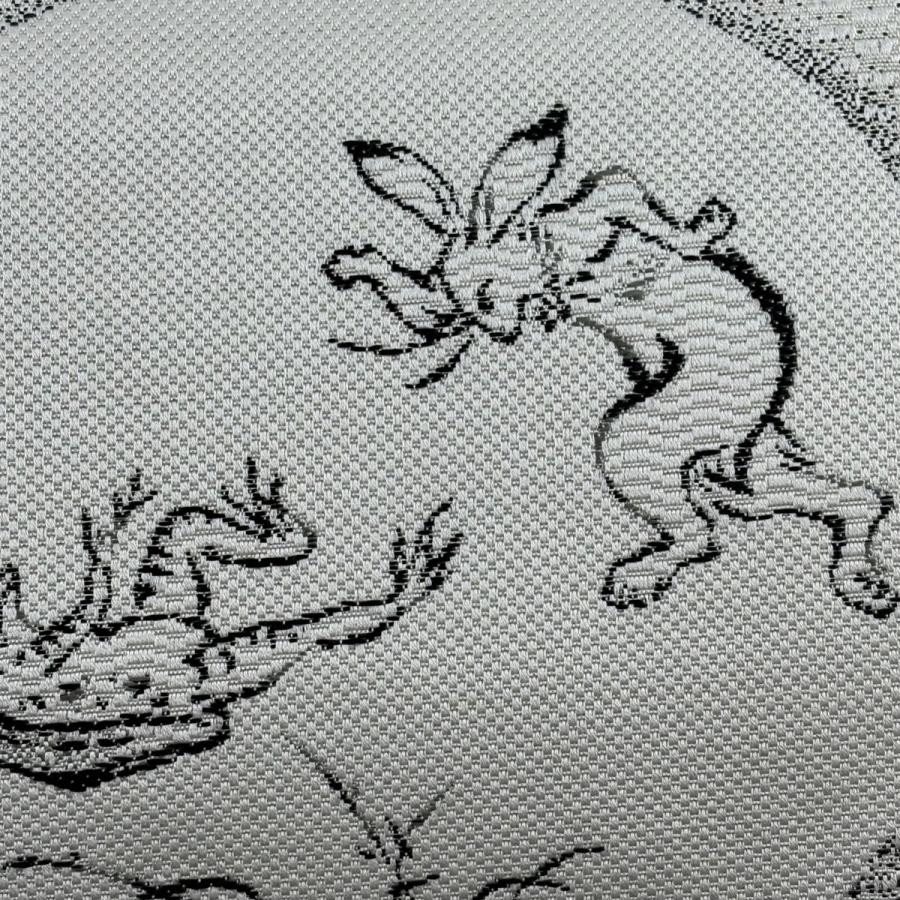 【鳥獣戯画】名古屋帯 紬地 落款 正絹 名古屋帯 逸品 鳥獣戯画 白 正絹 中古 : リユースセレクトショップ