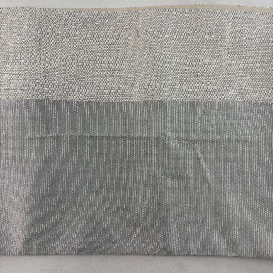 袋帯 逸品 猫 銀糸 灰色 お太鼓柄 正絹 中古_5