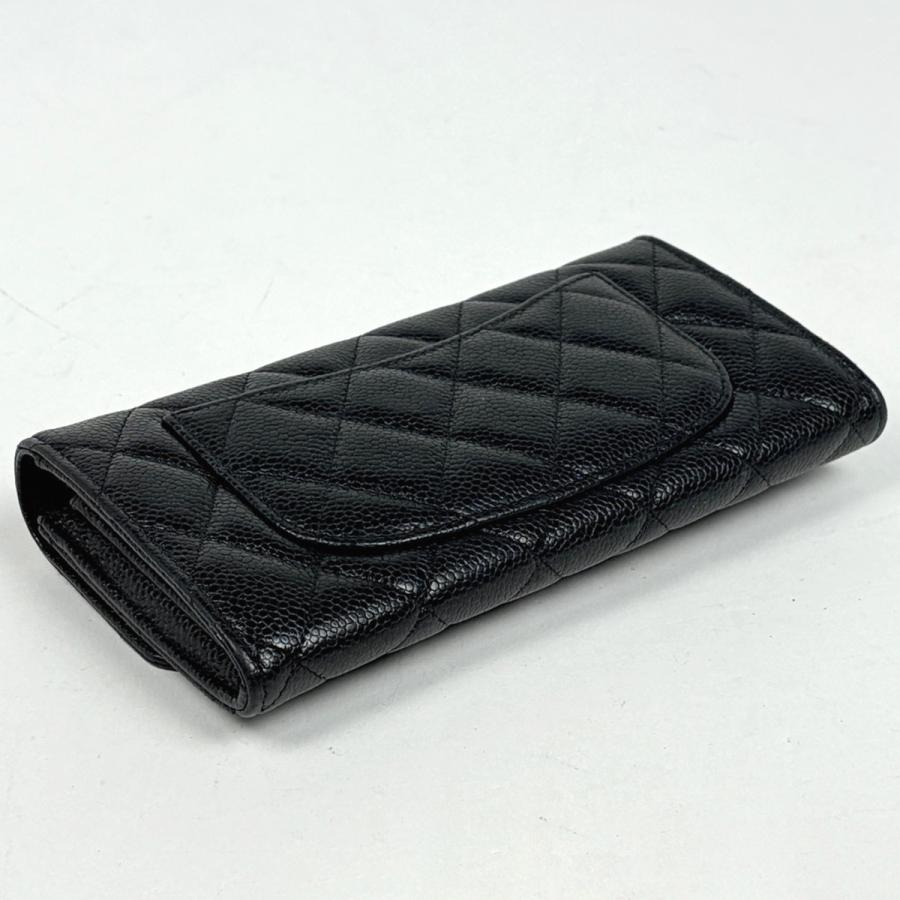 CHANEL（シャネル） ココマーク 二つ折り 長財布 マトラッセ キャビア 