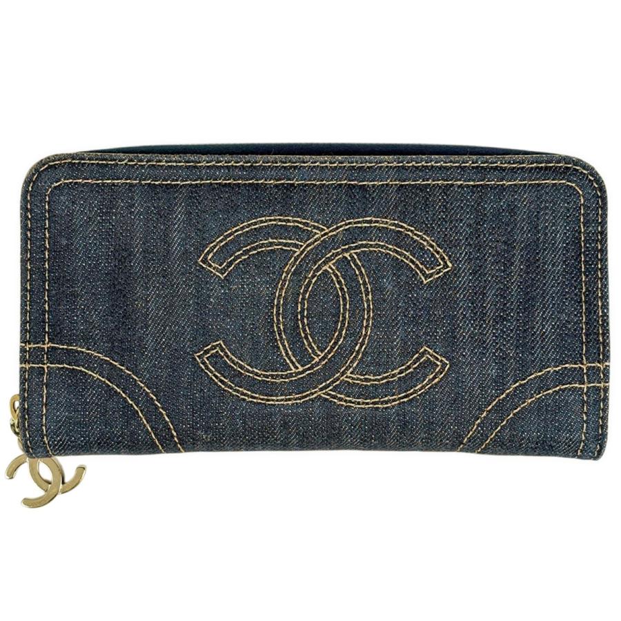 CHANEL（シャネル） ココマーク ラウンドファスナー 長財布 デニム
