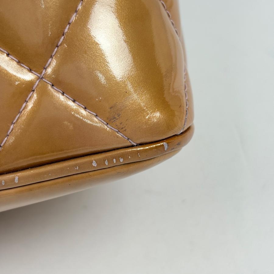 シャネル CHANEL 復刻トート ハンドバッグ ココマーク トートバッグ パテントレザー ブラウン パープル A01804 レディース 中古の画像