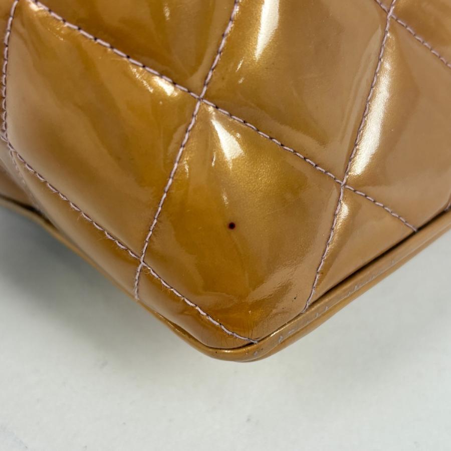 シャネル CHANEL 復刻トート ハンドバッグ ココマーク トートバッグ パテントレザー ブラウン パープル A01804 レディース 中古の画像