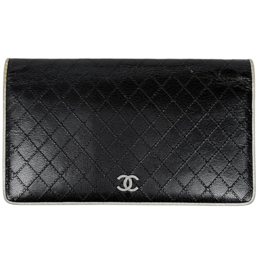 【美品】CHANEL シャネル 二つ折り 長財布 ココマーク ビコローレ 黒 CHANEL（シャネル） ビコローレ 二つ折り 財布 ココマーク 長財布