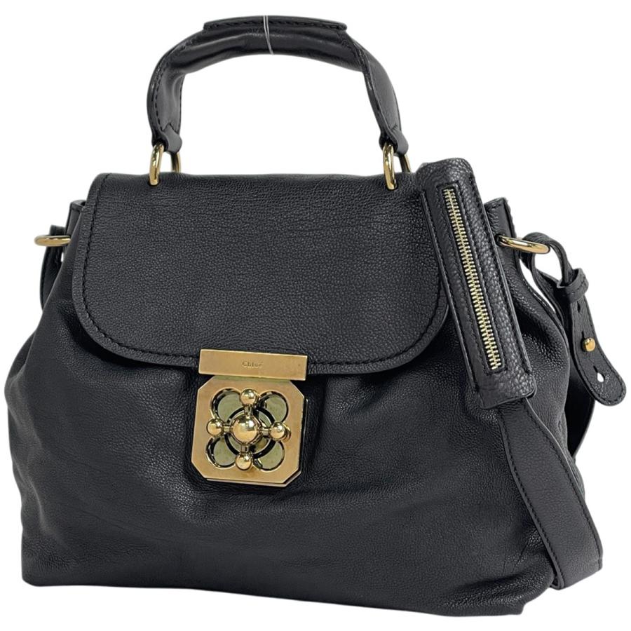 Chloe（クロエ） エルシー ハンドバッグ 2WAY レザー ブラック 