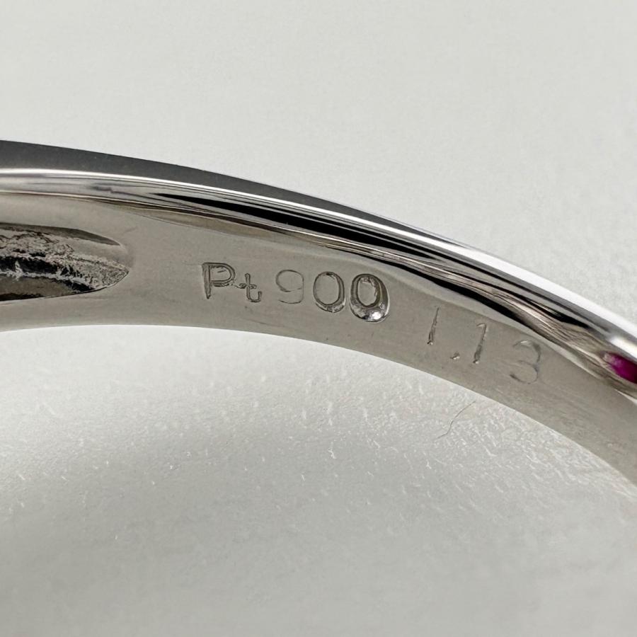 ルビー デザインリング プラチナ 指輪 メレダイヤ リング 12号 Pt900 