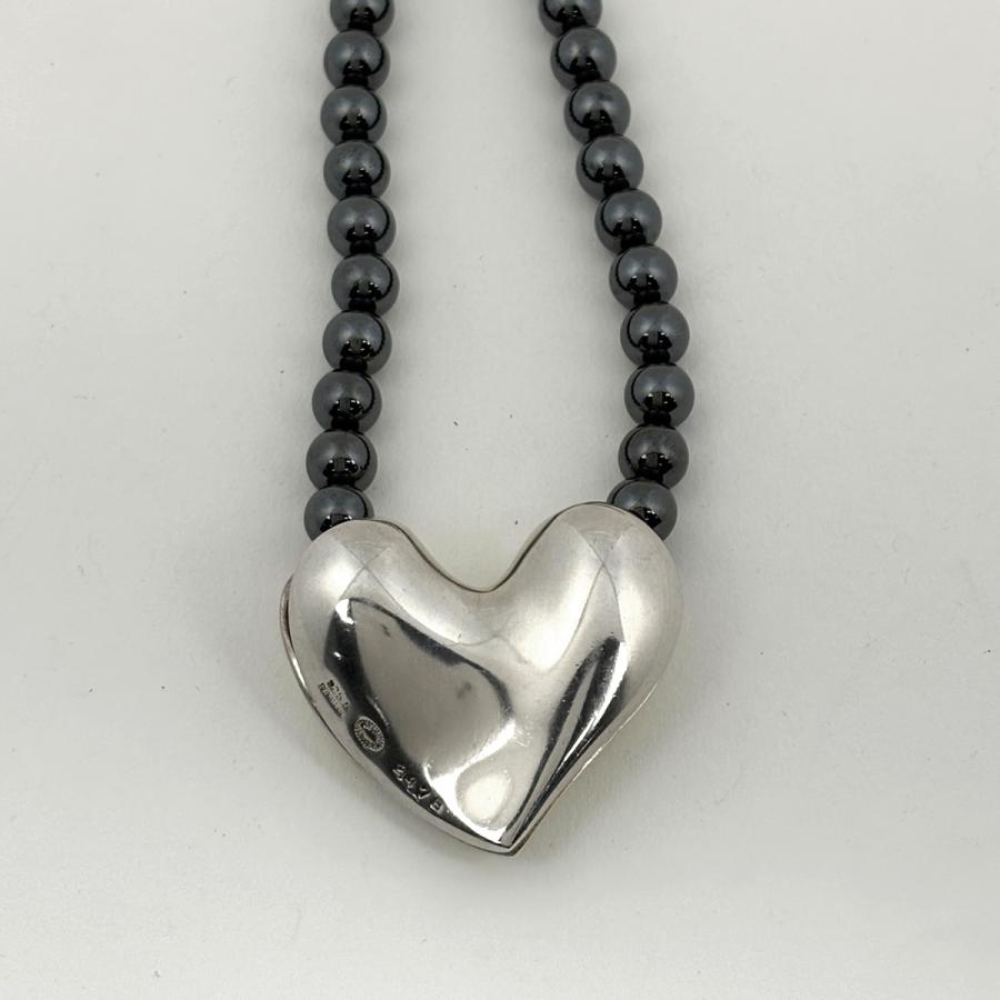 ジョージジェンセン Georg Jensen ヘマタイト ネックレス ハート