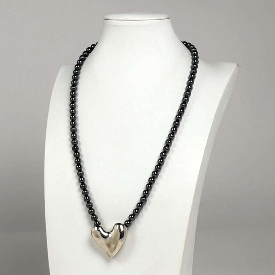 ジョージジェンセン Georg Jensen ヘマタイト ネックレス ハート