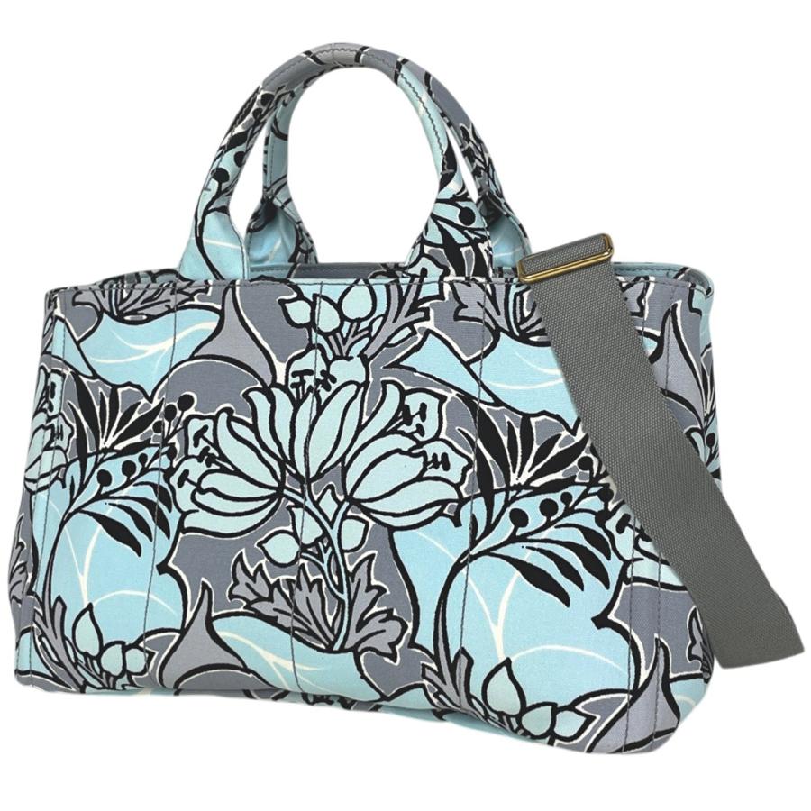 PRADA（プラダ） カナパ トート 花柄 フラワー 2WAY ショルダーバッグ