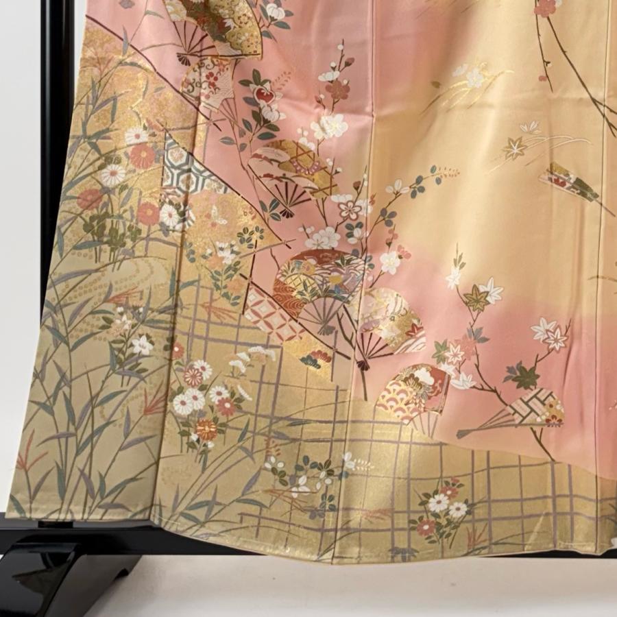 訪問着 身丈169cm 裄丈67cm 正絹 名品 【中古】 訪問着 身丈169cm 裄丈67cm M 袷 辻が花 霞 銀通し ぼかし 濃紫 正絹