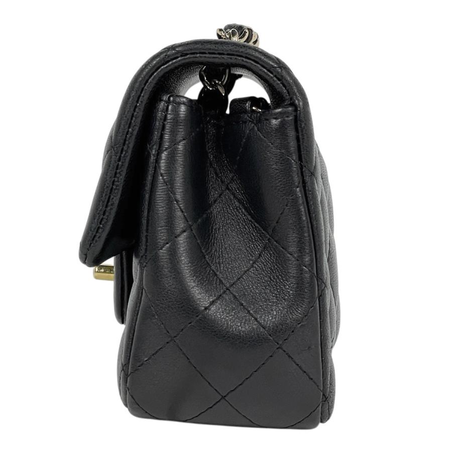 シャネル CHANEL マトラッセ シングルフラップ チェーン ショルダーバッグ ココマーク ショルダーバッグ レザー ブラック レディース 中古の画像