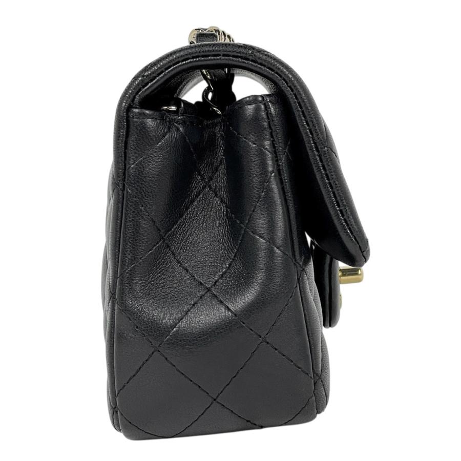 シャネル CHANEL マトラッセ シングルフラップ チェーン ショルダーバッグ ココマーク ショルダーバッグ レザー ブラック レディース 中古の画像