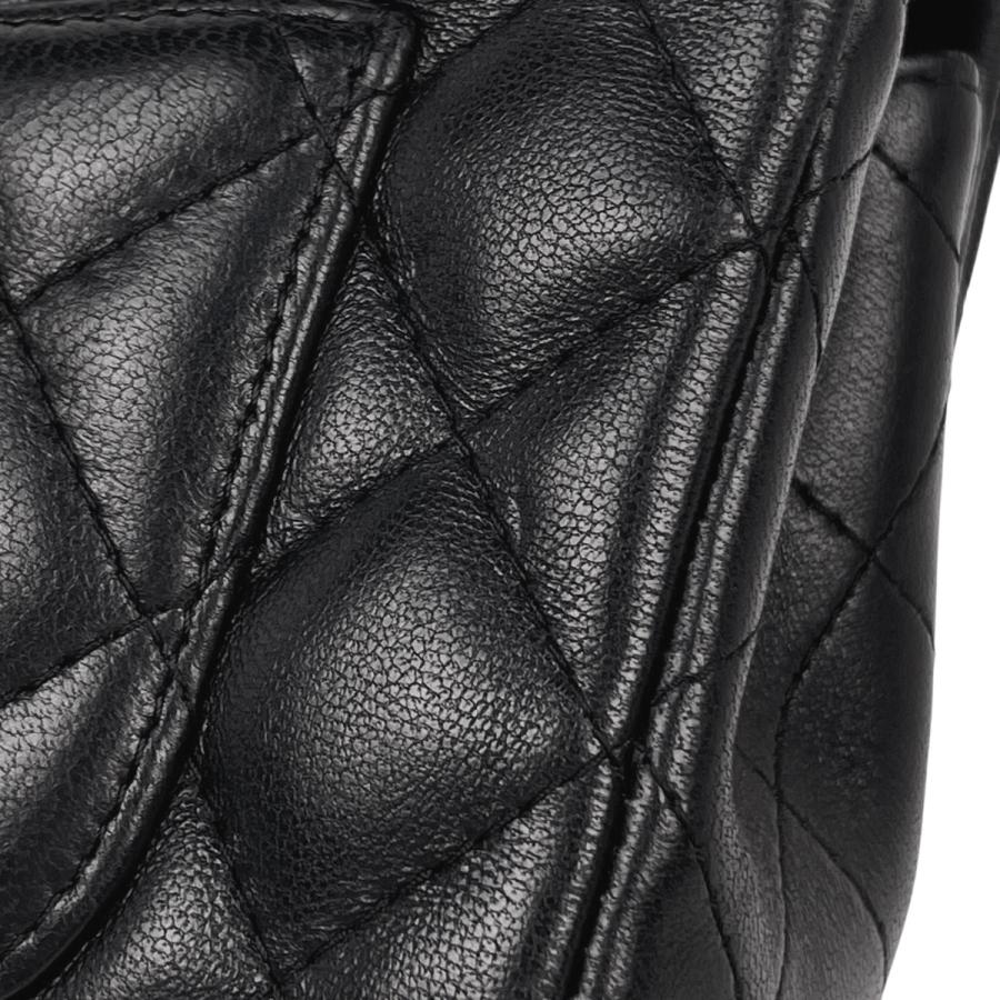 シャネル CHANEL マトラッセ シングルフラップ チェーン ショルダーバッグ ココマーク ショルダーバッグ レザー ブラック レディース 中古の画像