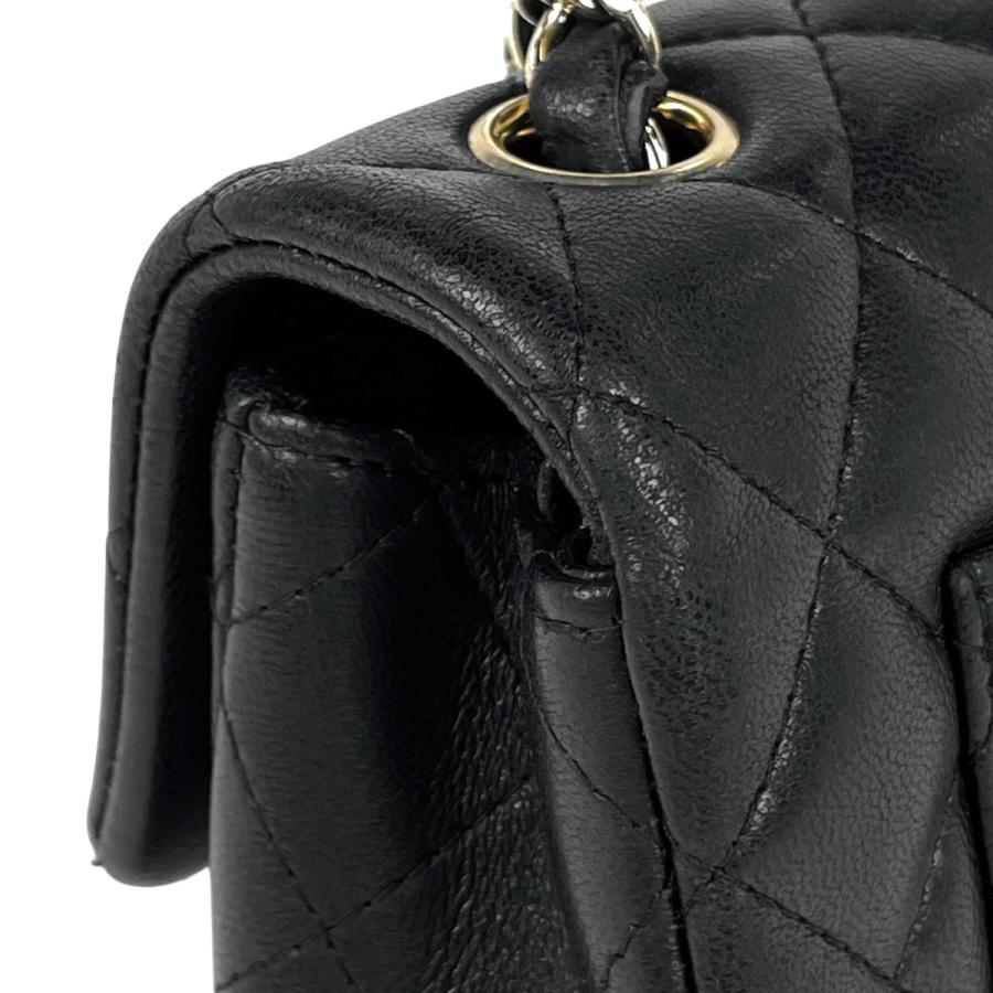 シャネル CHANEL マトラッセ シングルフラップ チェーン ショルダーバッグ ココマーク ショルダーバッグ レザー ブラック レディース 中古の画像