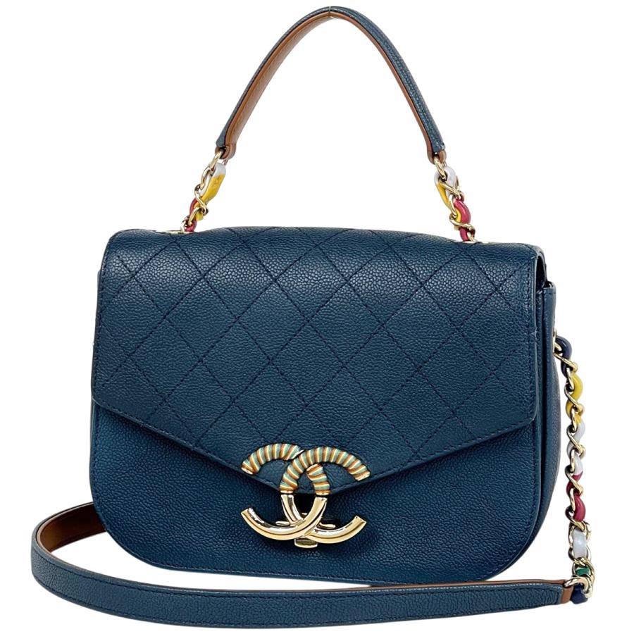 シャネル  ハーフココマーク キャビアスキンチェーンショルダーバッグ レディース CHANEL（シャネル） ハーフココマーク チェーン ショルダーバッグ