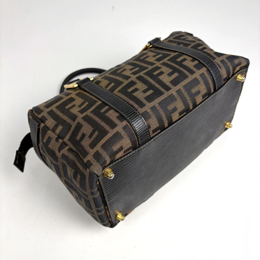 FENDI（フェンディ） ズッカ柄 ハンドバッグ キャンバス ブラウン