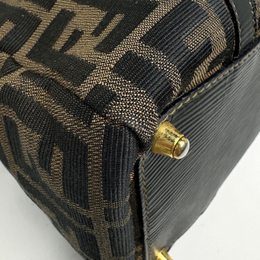 FENDI（フェンディ） ズッカ柄 ハンドバッグ キャンバス ブラウン 