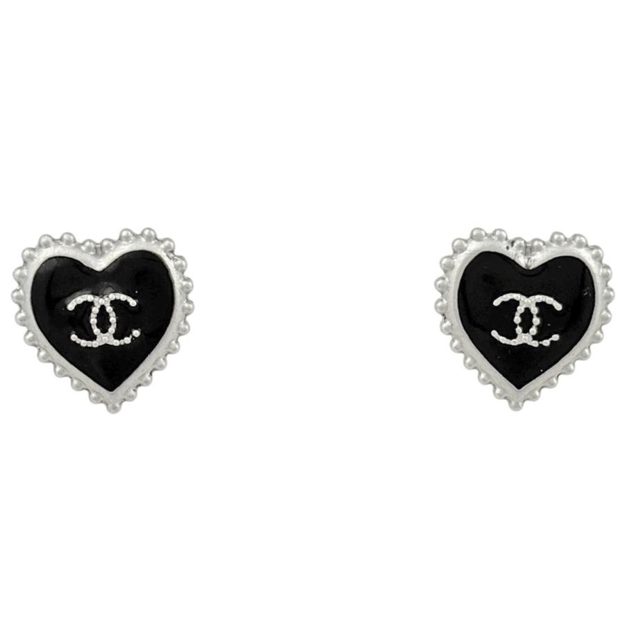 CHANEL（シャネル） ココマーク ハート ピアス シルバーメッキ
