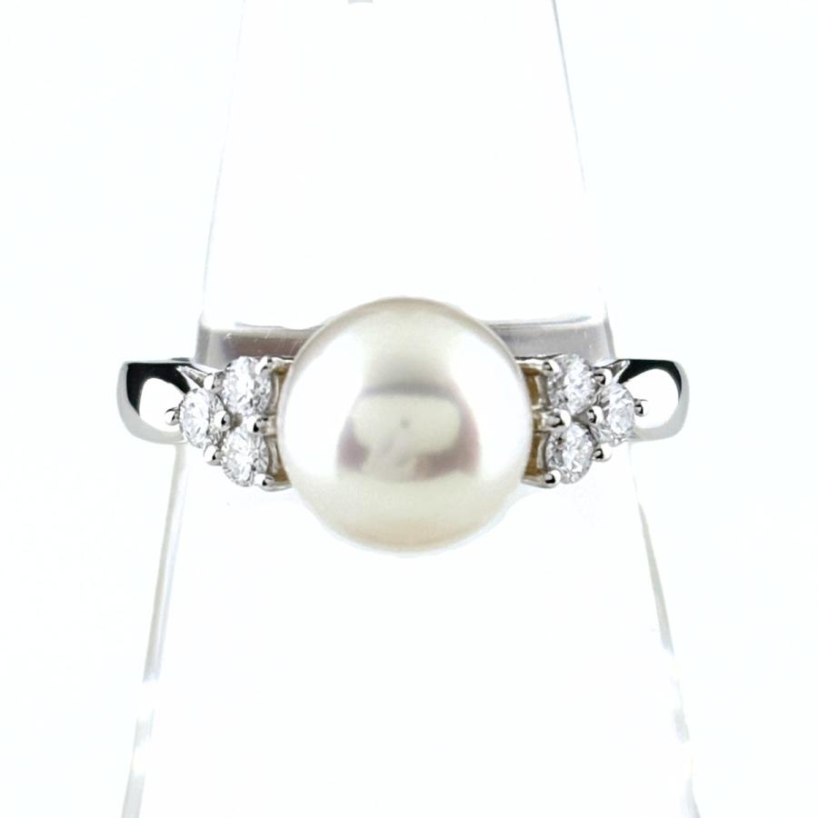 ミキモト　パール　真珠　リング　指輪　ダイヤ　プラチナ MIKIMOTO（ミキモト） パール デザインリング プラチナ 指輪
