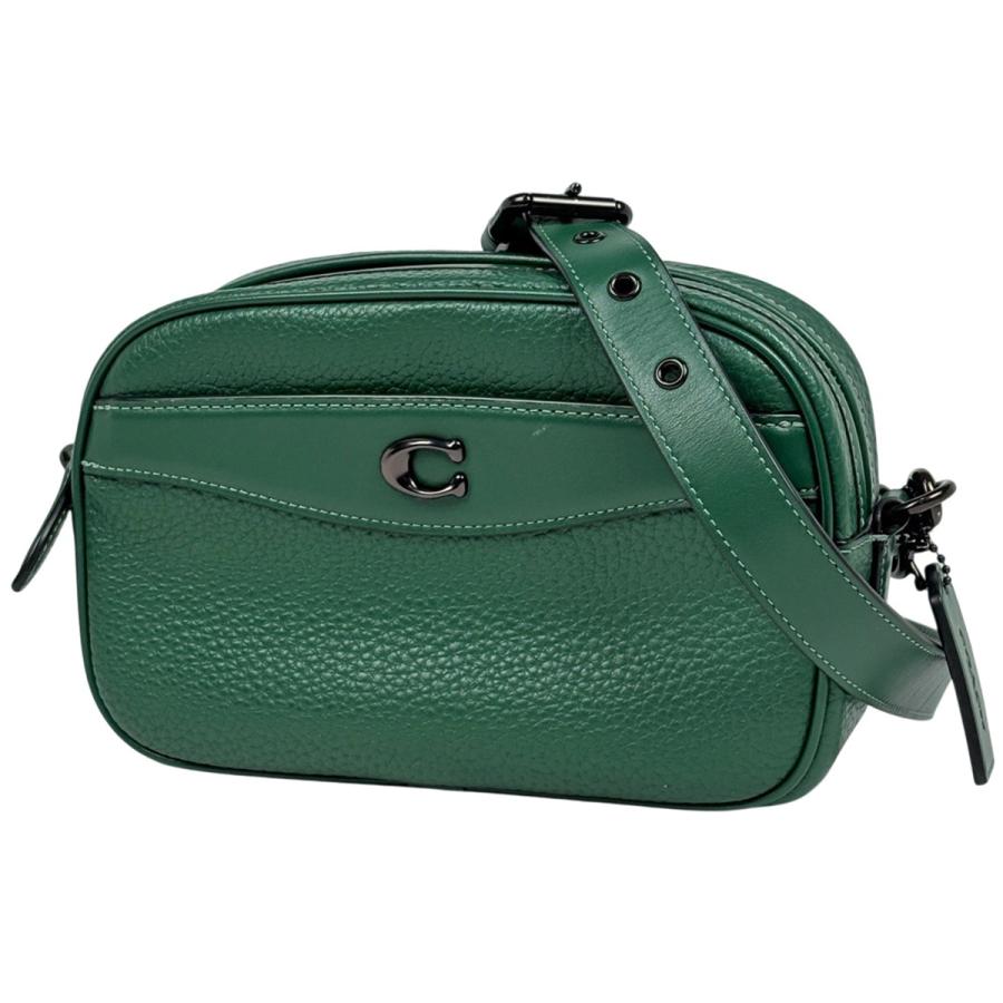 コーチ ショルダー カメラバッグ レザー グリーン CC386 COACH（コーチ） ロゴ ショルダーバッグ カメラバッグ ショルダー