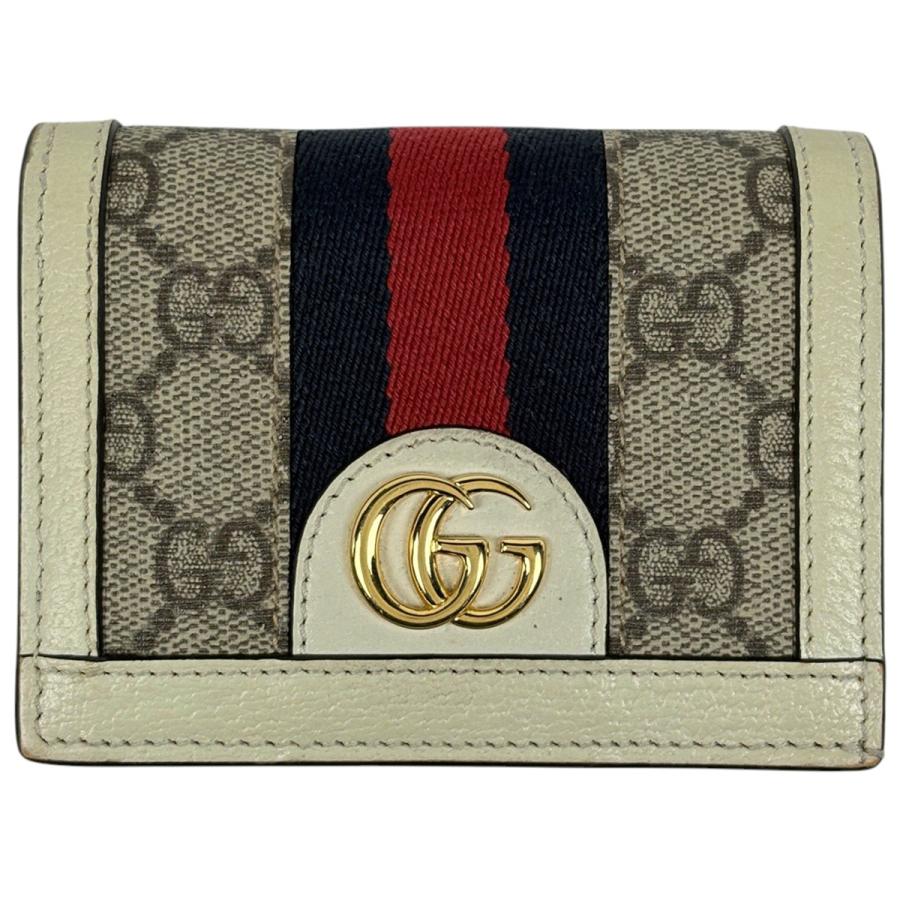 美品✨️グッチ 二つ折り財布 オフィディア シェリーライン GGスプリーム GUCCI（グッチ） GUCCI GG 二つ折り 財布 オフィディア シェリーライン