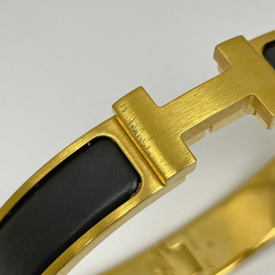 エルメス HERMES クリックH エナメル ブレスレット クリッククラック バングル GP ゴールド ブララック レディース 中古_3