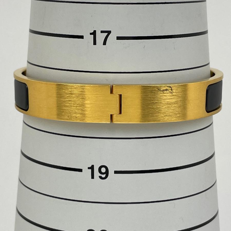 エルメス HERMES クリックH エナメル ブレスレット クリッククラック バングル GP ゴールド ブララック レディース 中古_4