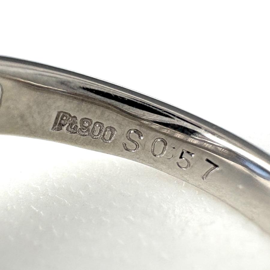サファイア デザインリング プラチナ 指輪 メレダイヤ リング 7号 Pt900 サファイア ダイヤモンド レディース 中古_7