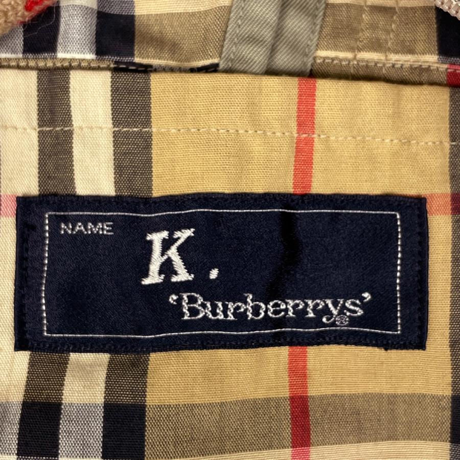 バーバリーズ Burberrys ステンカラーコート 裏チェック ライナー付き カーキ アウター ステンカラーコート 綿 ポリエステル グリーンベージュ メンズ 中古_9