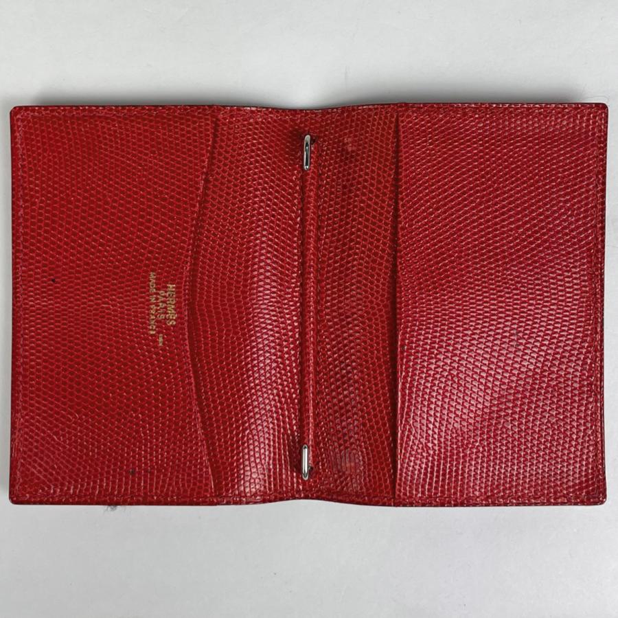レディース HERMES エルメス アジェンダPM ミニ手帳カバー レザー レッド系