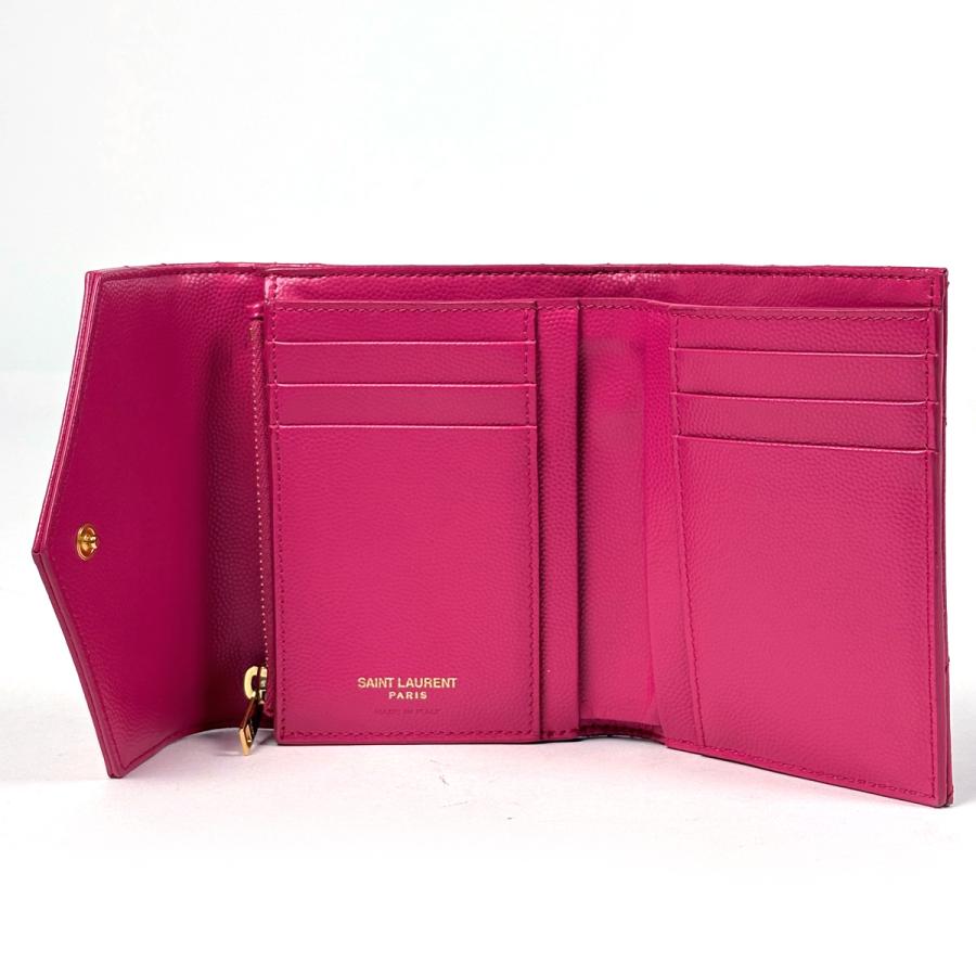 Yves Saint Laurent（イヴ・サンローラン） ロゴ 三つ折り 財布 レザー