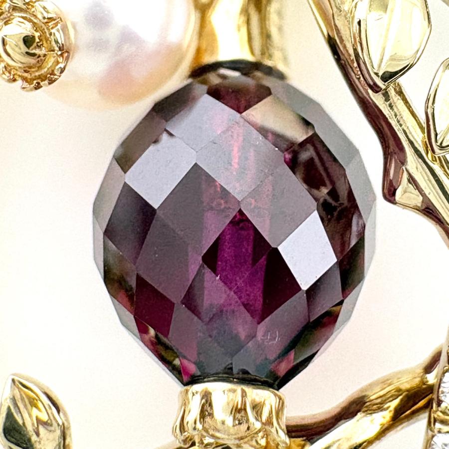 MIKIMOTO（ミキモト） ガーネット デザインネックレス YG イエロー 